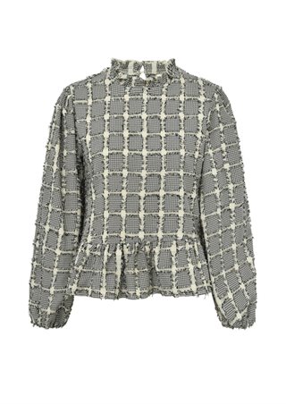 Gossia - VibsGO Bluse - Creme/Black Checks